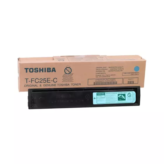 Toshiba TFC25EC Cyan, Toner de marque Toshiba référence origine TFC25EC / 6AJ00000072 Cyan - 26800 pages
