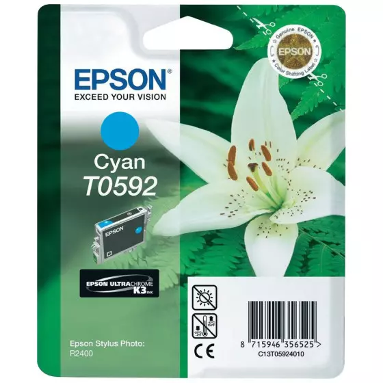 Cartouche EPSON T0592 cyan - cartouche d'encre de marque EPSON