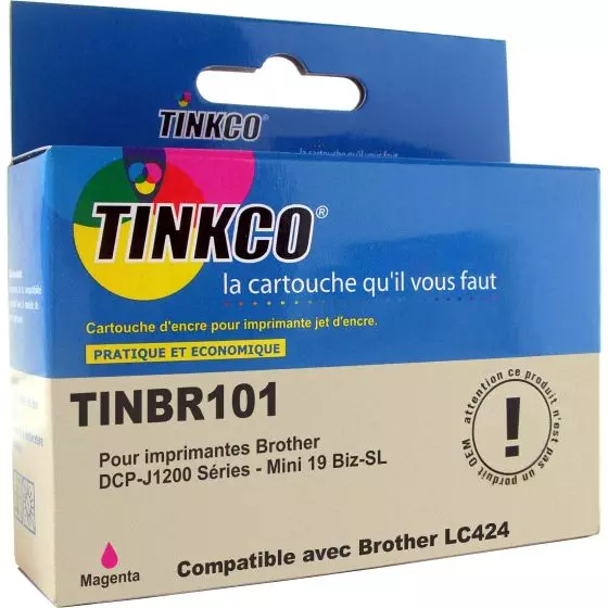 Cartouche Compatible BROTHER LC424 (LC-424M) Magenta de 750 pages - cartouche d'encre compatible BROTHER