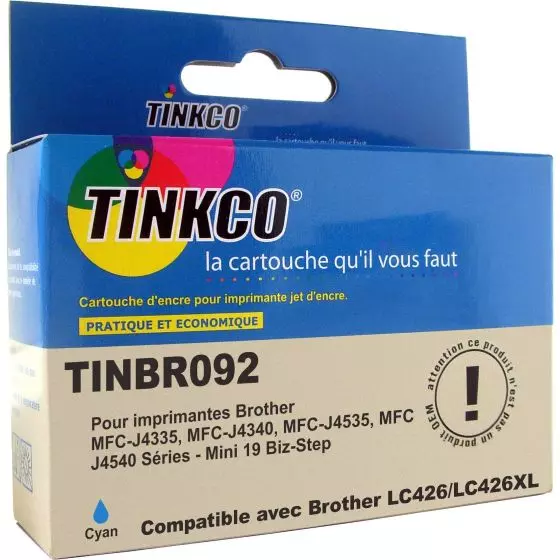 Cartouche Compatible BROTHER LC426XL (LC-426XLC) Cyan de 5000 pages - cartouche d'encre compatible BROTHER