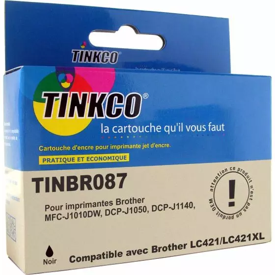 Cartouche Compatible BROTHER LC421XL (LC-421XLBK) Noir de 500 pages - cartouche d'encre compatible BROTHER