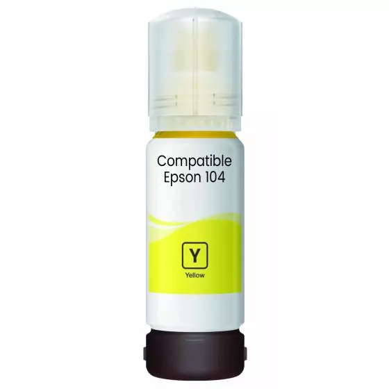 Bouteille Compatible EPSON 104 (C13T00P440) jaune - bouteille d'encre compatible EPSON