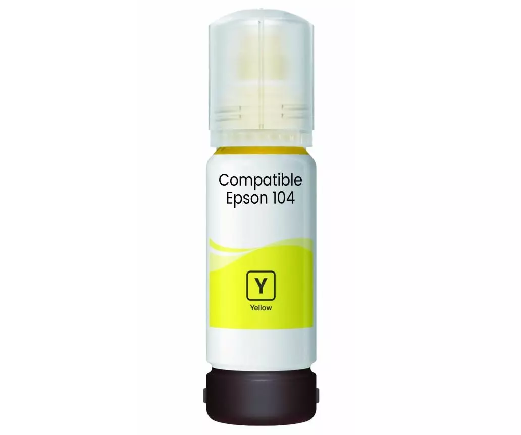Bouteille Compatible EPSON 104 (C13T00P440) jaune - bouteille d