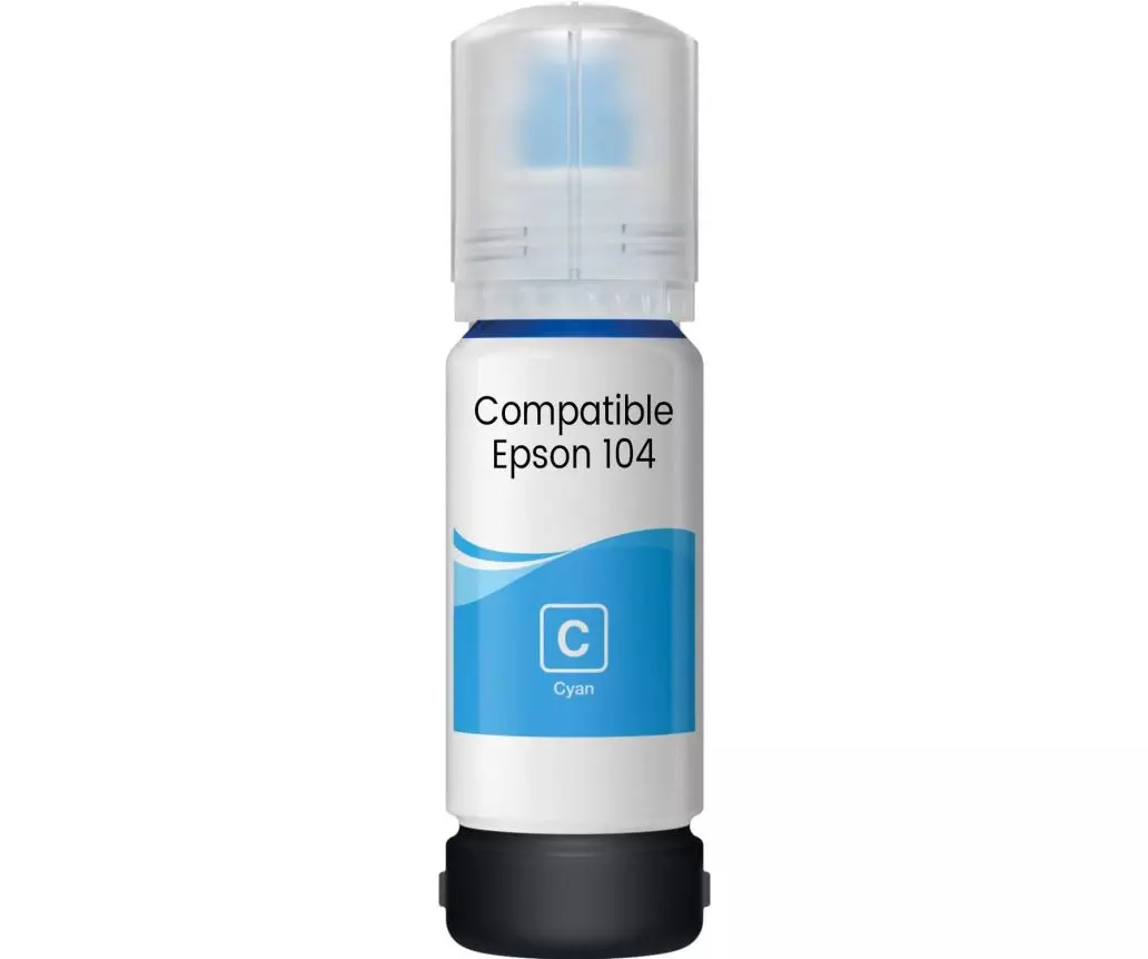 Bouteille Compatible EPSON 104 (C13T00P240) cyan - bouteille d