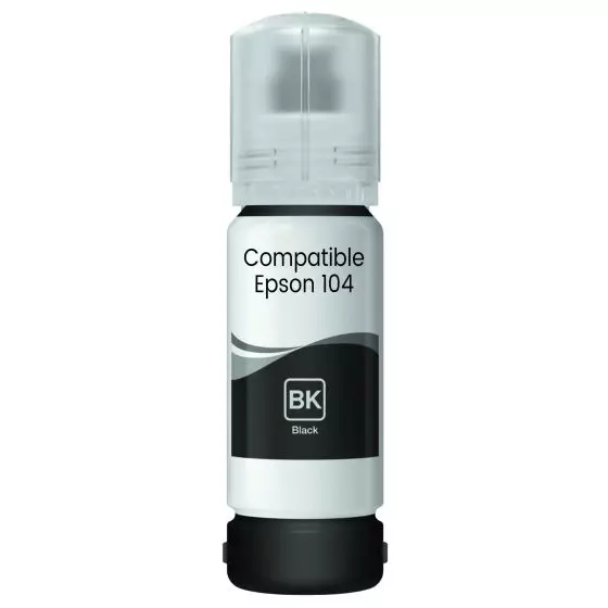 Bouteille Compatible EPSON 104 (C13T00P140) noir - bouteille d'encre compatible EPSON