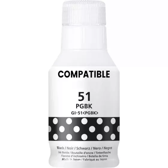 Bouteille Compatible CANON GI-51PGBK (4529C001) noir pigmenté - bouteille d'encre compatible CANON