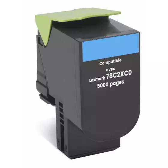 Toner Compatible LEXMARK 78C2XC0 cyan - cartouche laser compatible LEXMARK - 5000 pages