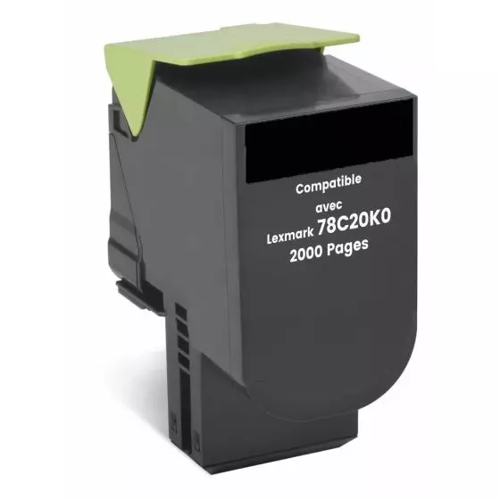 Toner Compatible LEXMARK 078C20K0 noir - cartouche laser compatible LEXMARK - 2000 pages