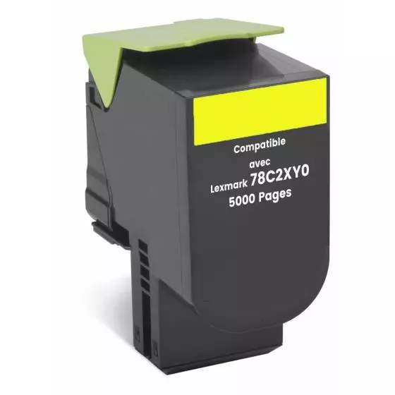 Toner Compatible LEXMARK 78C2XY0 jaune - cartouche laser compatible LEXMARK - 5000 pages