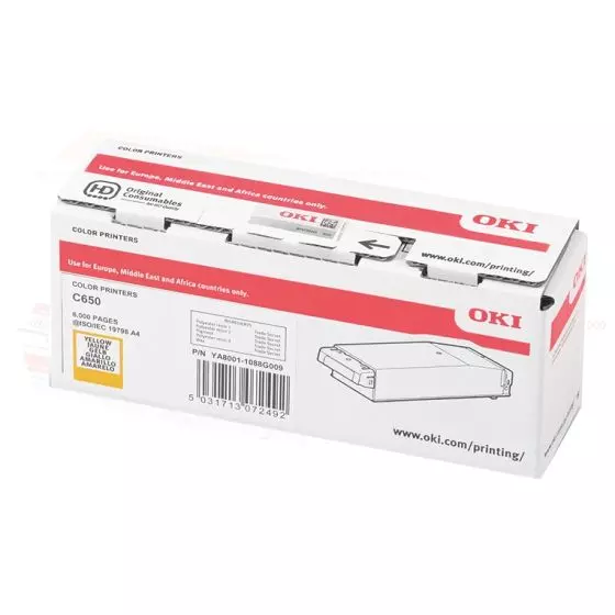 Toner OKI C650 (9006129) Jaune de 6000 pages - cartouche laser de marque OKI
