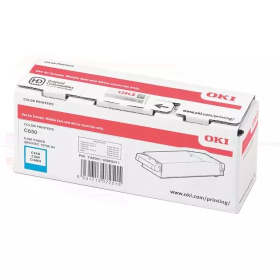 Toner OKI C650 (9006127) Cyan de 6000 pages - cartouche laser de marque OKI