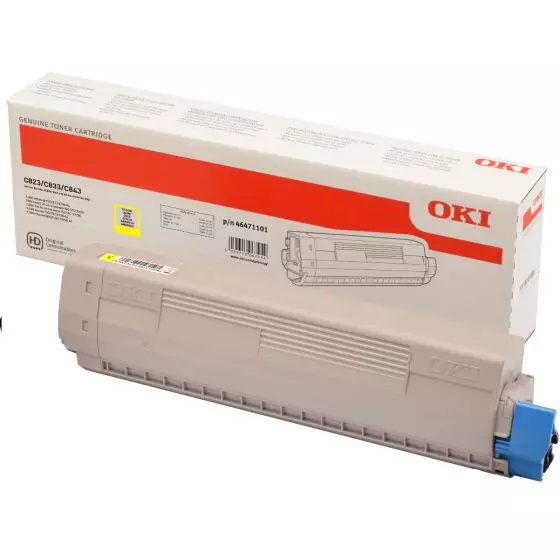 Toner OKI C823 (46471101) Jaune de 7000 pages - cartouche laser de marque OKI