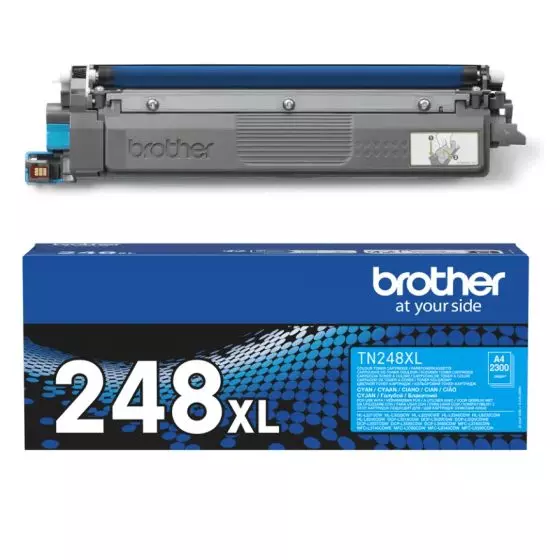 Toner BROTHER TN-248XLC (TN248XLC) Cyan de 2300 pages - cartouche laser de marque BROTHER