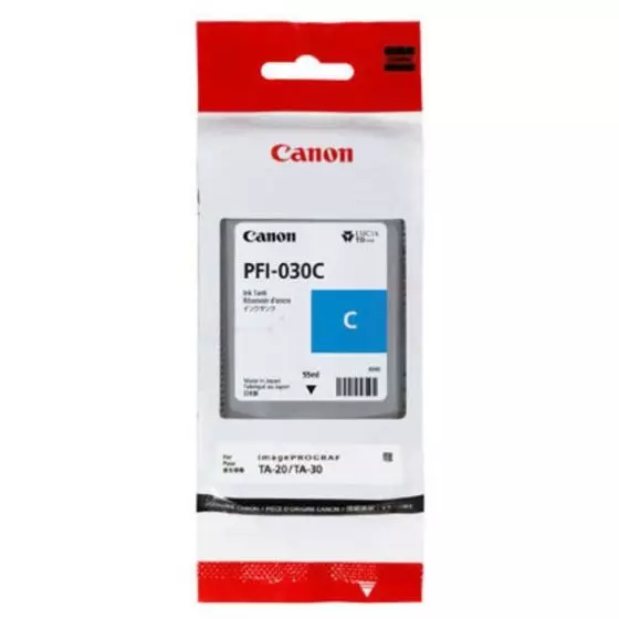 Cartouche d'encre CANON PFI030C (3490C001) Cyan de 55ml - cartouche d'encre de marque CANON