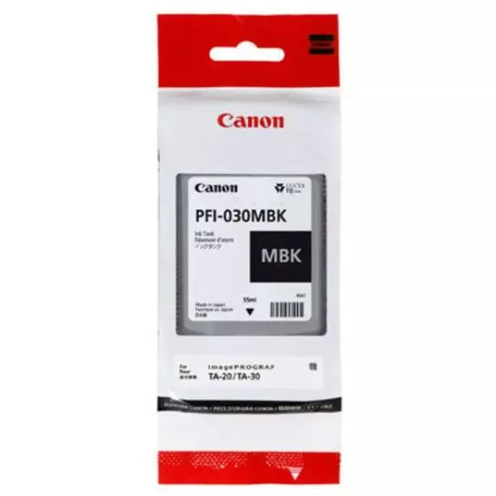 Cartouche d'encre CANON PFI030MBK (3488C001) Noir Mat de 55ml - cartouche d'encre de marque CANON