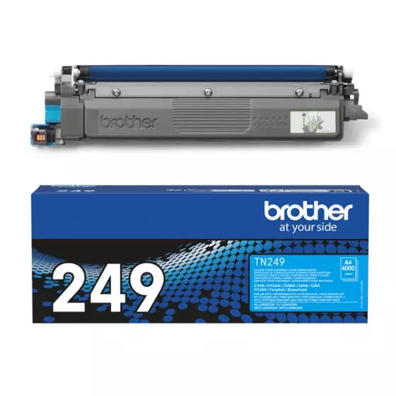 Toner BROTHER TN249C (TN-249C) cyan de 4000 pages - cartouche laser de marque BROTHER