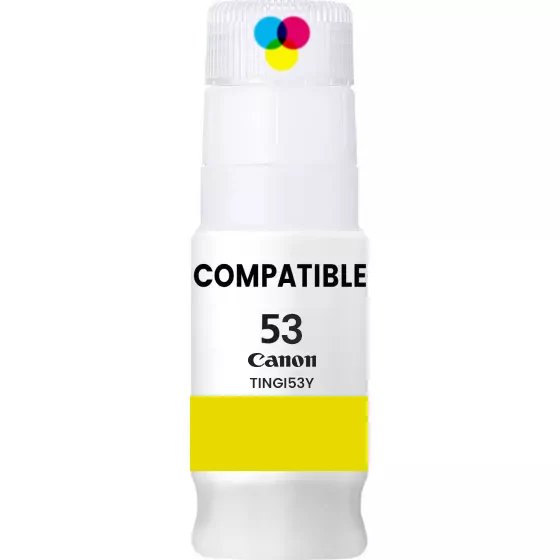 Bouteille d'encre Compatible CANON GI-53Y (4690C001) jaune - cartouche d'encre compatible CANON