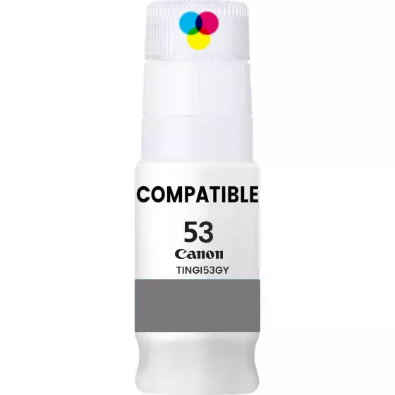 Bouteille Compatible CANON GI-53GY (4708C001) gris - cartouche d'encre compatible CANON