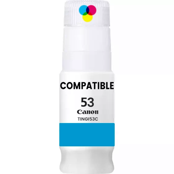Bouteille Compatible CANON GI-53C (4673C001) cyan - cartouche d'encre compatible CANON