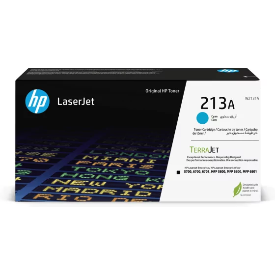 Cartouche toner HP 213A cyan (W2131A) – Capacité standard 3000 pages