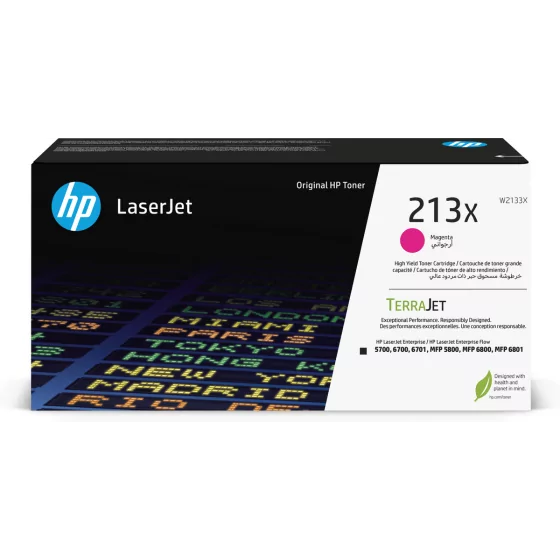 Cartouche toner HP 213X magenta (W2133X) – Capacité XL 6000 pages