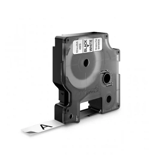 Ruban Dymo D1 / 45013 noir sur blanc &eacute;tiquettes 12mm x 7m