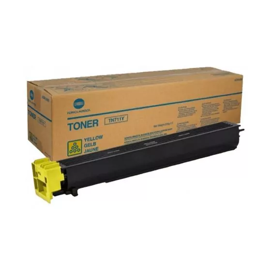 Toner original Konica Minolta TN711Y / A3VU350 jaune de 31 500 pages Toner original Konica Minolta TN711Y / A3VU350 jaune de 31 500 pages