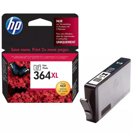 Cartouche HP 364XL / CB322EE photo noir - cartouche d'encre de marque HP