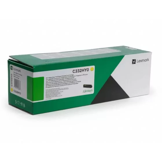 Toner Lexmark C332HY0 Jaune Original - Haute Capacit&eacute; 2 500 pages