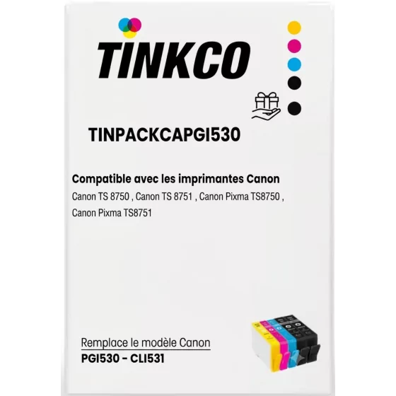 Pack Cartouches d'encre compatible Canon PGI-530 / CLI531 Noir et couleur