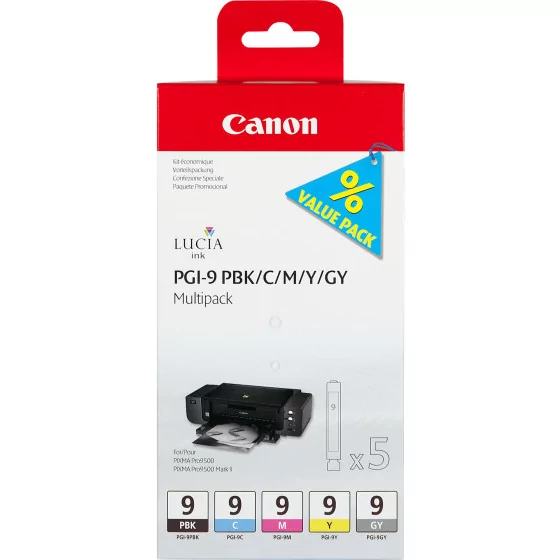 Multipack Canon PGI-9 - Pack de 5 cartouches 1034B013