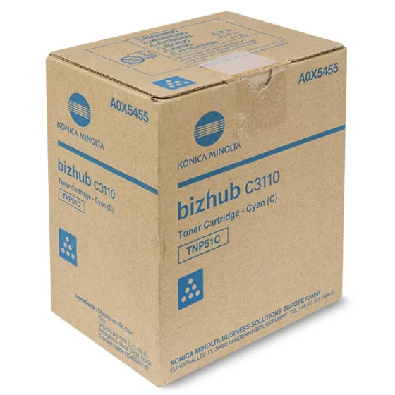 Toner KONICA MINOLTA TNP51C (A0X5455) cyan de 5000 pages - cartouche laser de marque KONICA MINOLTA