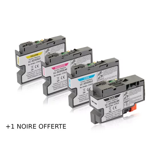 Pack de 4 cartouches compatibles Brother LC3235 XL + 1 noire OFFERTE