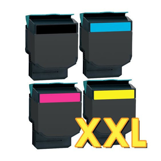 Lexmark C544 - LOT de 4 toners compatibles noir, cyan, magenta et jaune