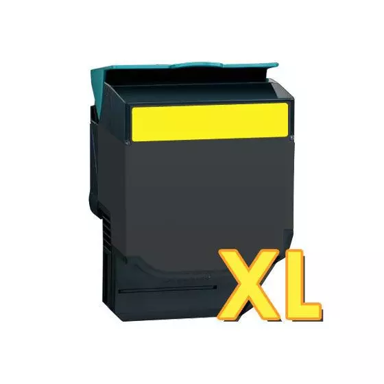 Toner Compatible LEXMARK 702HY (70C2HY0) jaune - cartouche laser compatible LEXMARK - 3000 pages