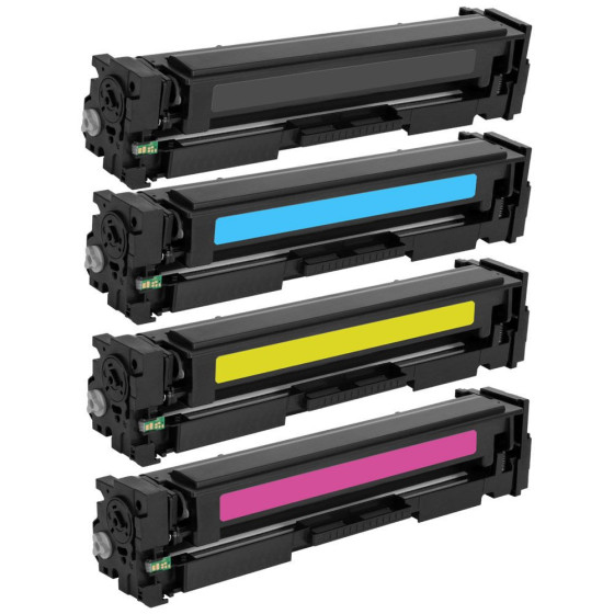 LOT de 4 toners compatibles HP 201X noir et couleur remplace les toners HP CF400X, CF401X, CF402X et CF403X