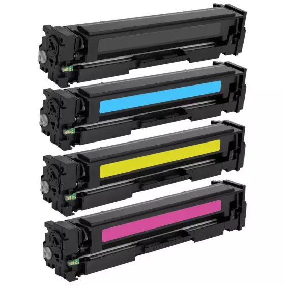 LOT de 4 toners compatibles HP 201X noir et couleur remplace les toners HP CF400X, CF401X, CF402X et CF403X