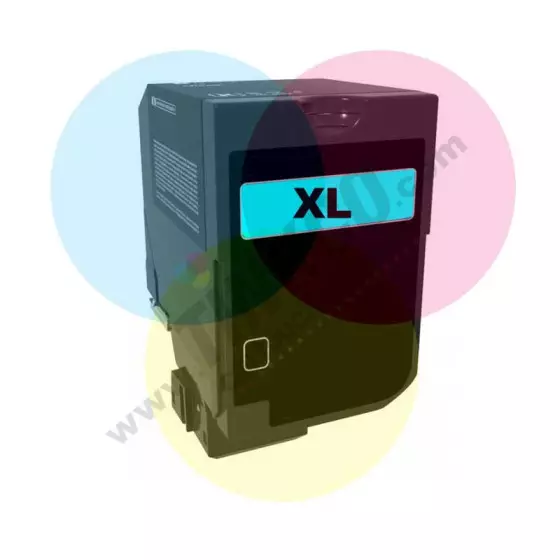 Toner Compatible LEXMARK C720 / CX725 (074C2SC0) cyan - cartouche laser compatible LEXMARK - 7000 pages