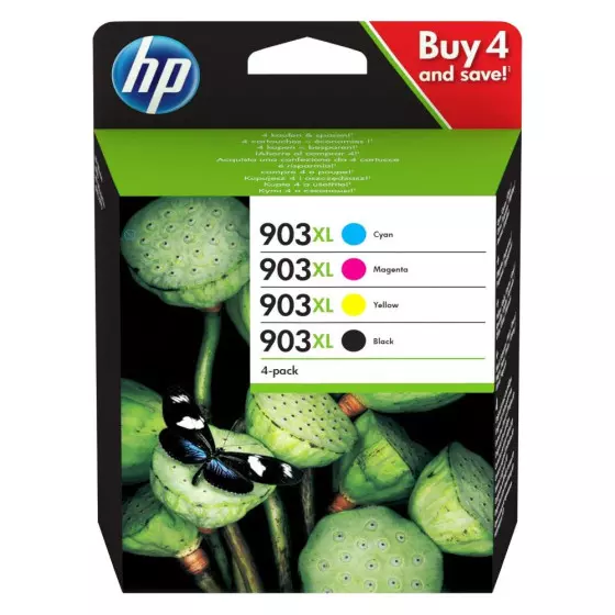 HP 903XL (3HZ51AE) - Pack de 4 cartouches de marque HP 903 XL noir et couleurs