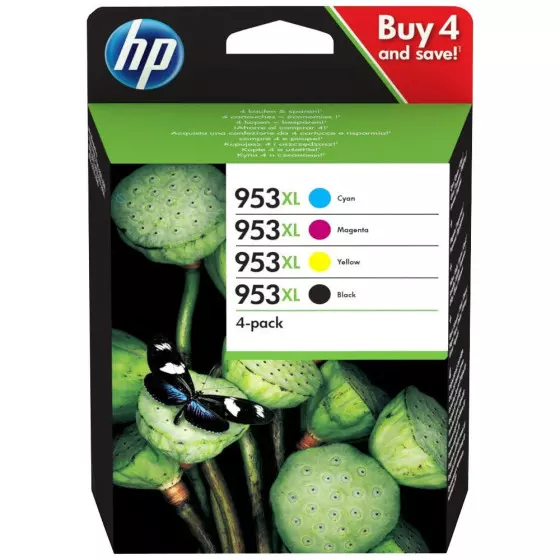 Skydo 953XL Cartucce Rigenerate Per HP Officejet Pro 7720/8710/8720 – 4 Colori, 2000 Pagine Nero E 1600 Colore