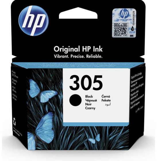 Cartouche encre HP 305 noire - Cartouche d'encre de marque HP n°305 / 3YM61AE - 120 pages