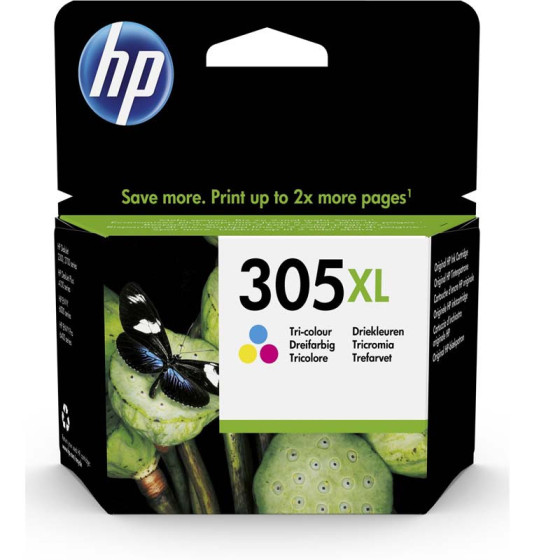 HP 305XL couleur - Cartouche d'encre de marque HP n°305XL / 3YM63AE- 200 pages GRANDE CAPACITE