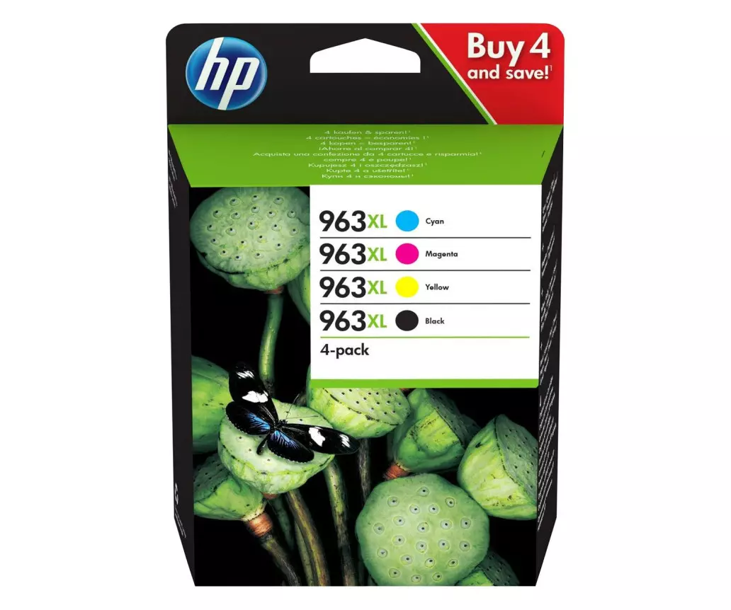 HP 963XL - Pack de 4 cartouches d'encre de marque HP 3YP35AE noir et  couleurs