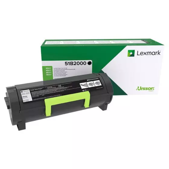 Toner laser de marque Lexmark 51B2000 noir - 2500 pages