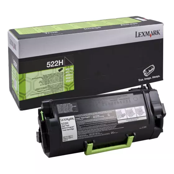 Toner LEXMARK 522H (52D2H0E / 52D2H00) noir de 25000 pages - cartouche laser de marque LEXMARK