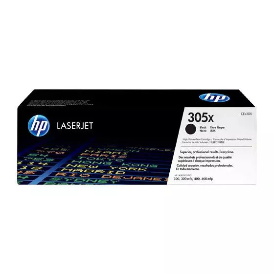 Toner HP 305X (CE410X) noir de 4000 pages - cartouche laser de marque HP