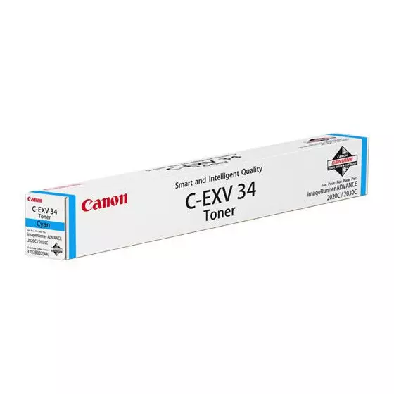 Toner CANON C-EXV 34 (CEXV34C) cyan de 16000 pages - cartouche laser de marque CANON