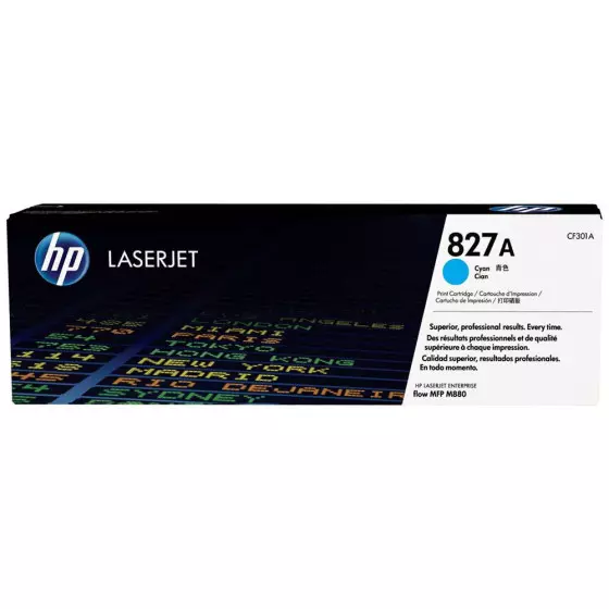 Toner HP 827A (CF301A) cyan de 32000 pages - cartouche laser de marque HP