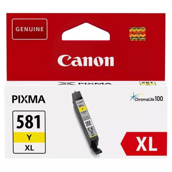 Cartouche CANON CLI-581Y XL (CLI581YXL) jaune - cartouche d'encre de marque CANON - GRANDE CAPACITE