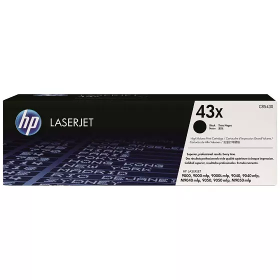 Toner HP 43X (C8543X) noir de 30000 pages - cartouche laser de marque HP